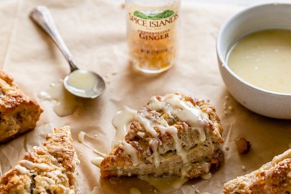 Ginger Scones with Citrusy Glaze Recipe